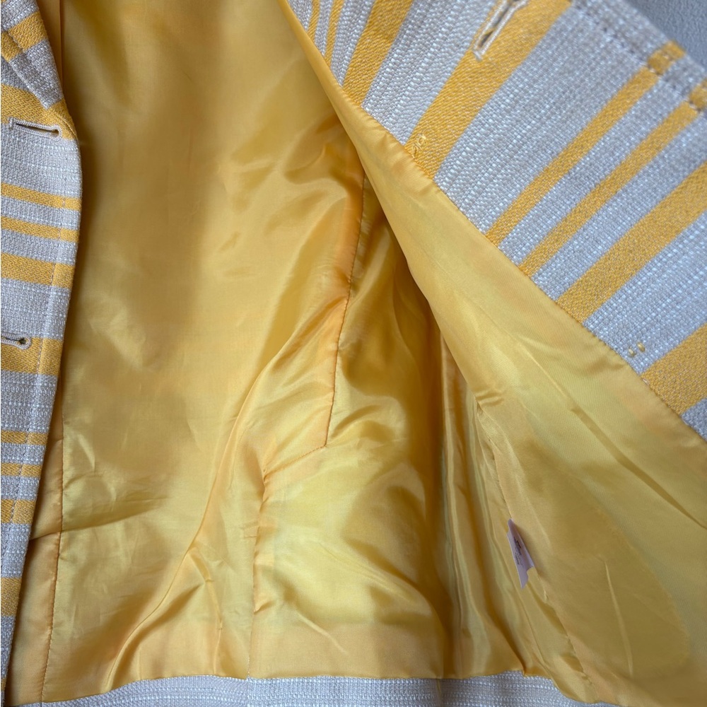 NWOT Women’s Talbots Yellow & Khaki Striped Blazer - SIZE 10 - Picture 16 of 16